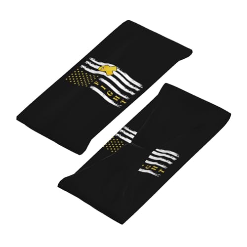 Childhood Cancer Awareness Us Flag Adjustable Sports Headband Moisture Wicking Sweatband for Running Workout4