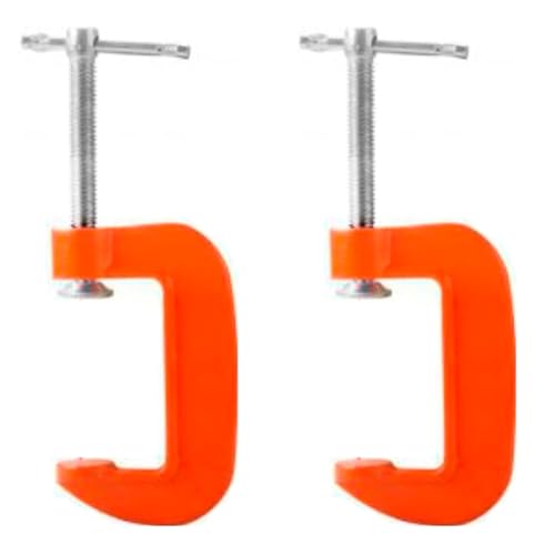 Acan - Pack de 2 sargentos de tornillo, mordaza de hierro, abrazadera de 75 mm, 3'', gran fuerza de sujeción, carpintería, fijación de madera, tableros, modelo aleatorio