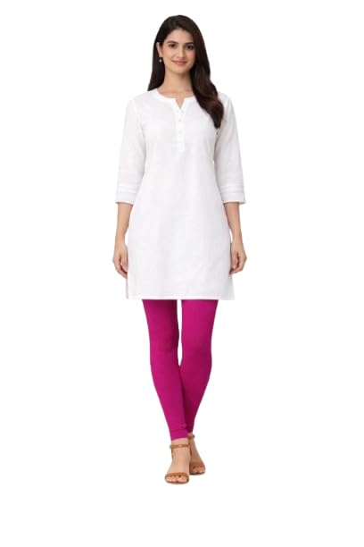 Women Solid Ankle Length Leggings | Cotton Stretch Blend | 4-Way Stretch | Regular Fit| Comfortable Regular Wear Legging MEGENTHA-image-45