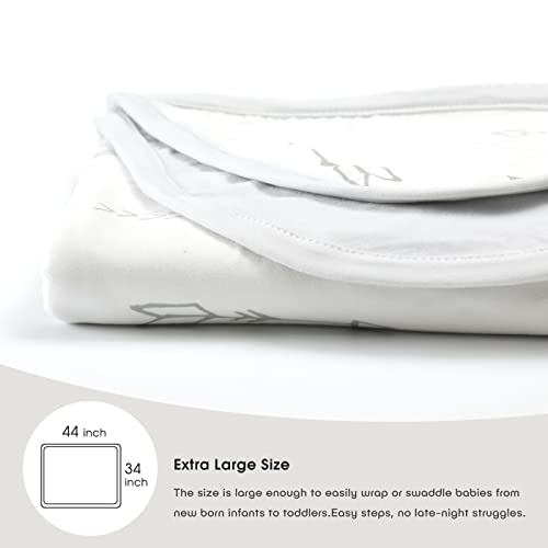 Image of GRSSDER Baby Blankets Super Soft Jersey Knit Swaddle Blanket for Baby Girls and Boys, Double Layer Receiving Blankets 34 x 44 Inches Extra Large for Baby Swaddling, Simple Arrow