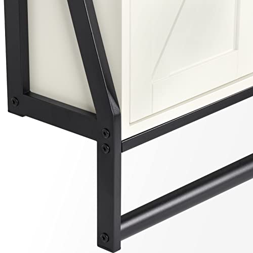 Mxarltr Bathroom Cabinet Wall Mounted, Bathroom Wall Cabinet Above Toilet, 2 Barn Door Wall Cabinet For Bathroom Storage Wall Hanging Medicine Cabinet With Towel Bar (Cream White) #TOP7