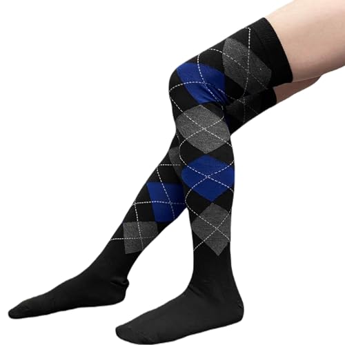 Image of COUVER Women's Thigh High /Over Knee Fashion Argyle Socks, Medium, 1 Pair