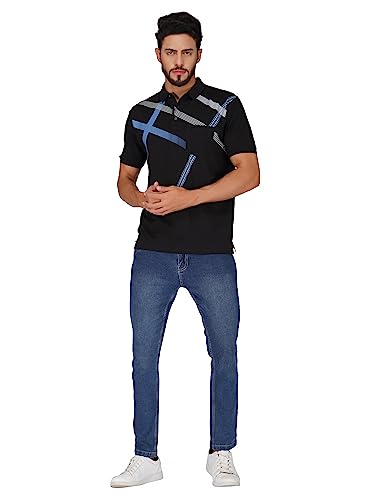 Image of PRORIDERS Half Sleeve Cotton Lycra Regular Fit Men's Polo with Snap Button and Pocket for Casual wear T-Shirt