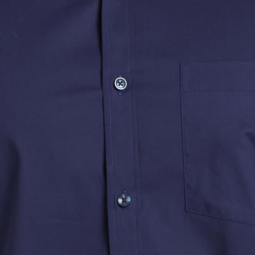 Image of Park Avenue Men's Solid Pattern Slim Fit Cotton Blend Full Sleeve Semi Cut Away Collar Formal Shirt