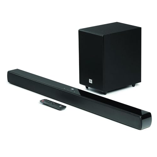 Image of JBL Cinema SB140, Dolby Digital Soundbar with Wired Subwoofer for Extra Deep Bass, 2.1 Channel Home Theatre with Remote, HDMI ARC, Bluetooth & Optical Connectivity (110W)