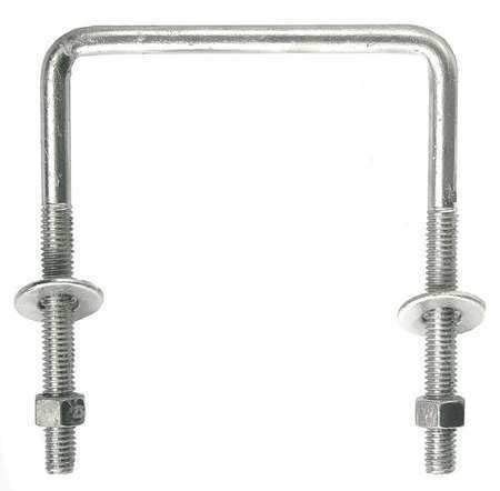 53435 2 U-Bolt, Square, Low Steel, 3/8-16, Inside Width: 6 In