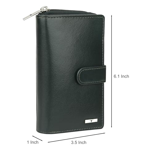 Image of URBAN FOREST Stella Aniline Green Leather Wallet for Women