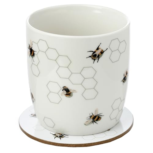 Puckator The Nectars Meadow Bee Porcelain Tea Coffee Mug & Coaster Set - Image 3