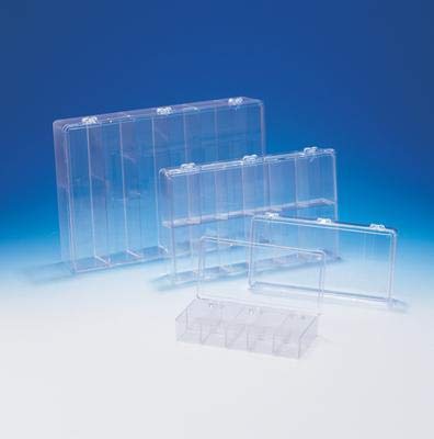 Boîtes de rangement en plastique plates à compartiment unique Bel-Art