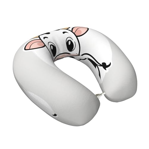 Almohada de viaje políéster negra con diseño vaca miniatura 2