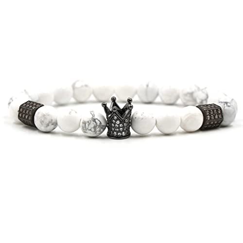 Bracelet de perles pour femme de 8 mm, le cadeau idéal avec couronne