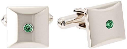[ドレスコード101] 誕生石 タイピン メンズ アクセサリー カフス (スワロフスキー社製クリスタル) プレゼント ネクタイピン カフスボタン NA 5月 エメラルド 日本 free (FREE サイズ)
