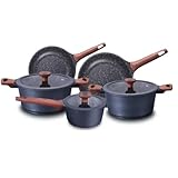 Conjunto/Jogo de Panelas 5 Peças, Frigideira, Caçarola em Alumínio Cerâmic-Flon Titanium MTA - 8460