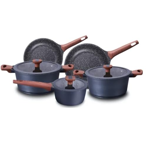 Conjunto/Jogo de Panelas 5 Peças, Frigideira, Caçarola em Alumínio Cerâmic-Flon Titanium MTA - 8460