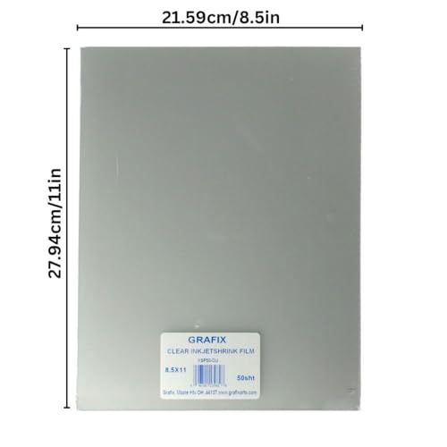 Image of Grafix Inkjet Printable Shrink Film, Clear, 8.5 x 11 in, Pack of 50