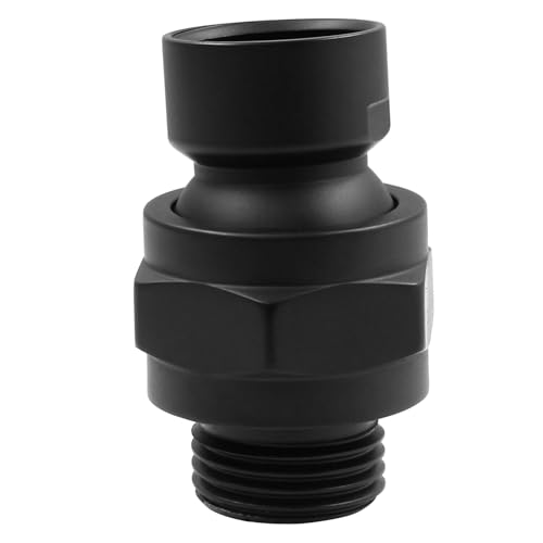 PHITUODA G1/2\" Shower Head Swivel Ball Joint Adapter, Adjustable Standard Solid Brass Shower Arm Extension Component Connector (Matte Black) - Thumbnail 2