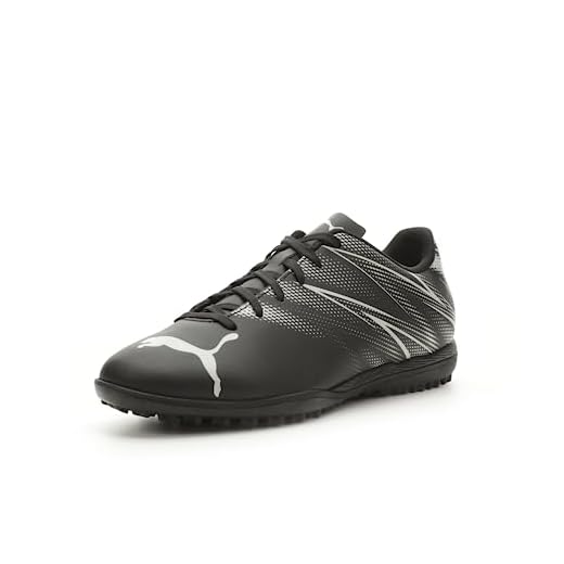 PUMA Mens Attacanto Turf Trainer Soccer Cleat, PUMA Mens Black-Silver Mist, 11