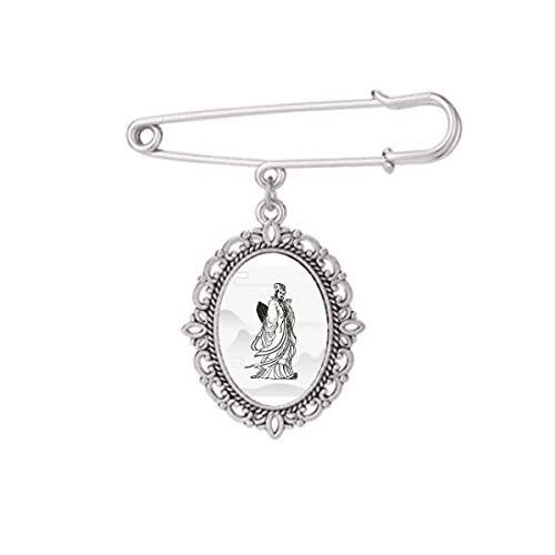 Broche Zhuge Liang Dao China en taille M, un bijou de robe raffiné style asiatique