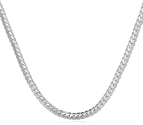 MEENAZ Fashion jewellery Silver Platinum Stainless Steel Spiga/Wheat Chains Neck Chain Necklace for Men Boys Boyfriend gents man women girls stylish (Silver) MEENAZ Fashion jewellery Silver Platinum Stainless Steel Spiga/Wheat Chains Neck Chain Necklace for Men Boys Boyfriend gents man women girls stylish (Silver)