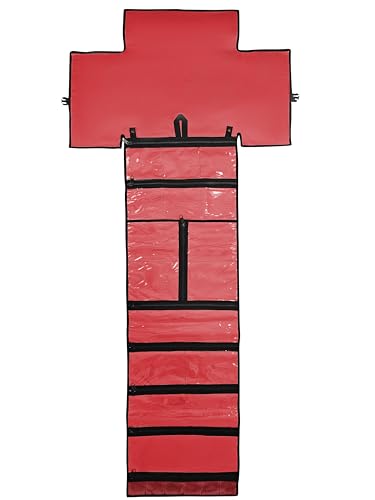 Image of (Red - Medical Trauma Bag-All Purpose First Aid Bag, EMPTY Foldable Organizer Bag for Outdoor, Camping, Workplace, School, Home, Travel-Emergency Preparedness-First Aid Kit Bag-B.O.B.