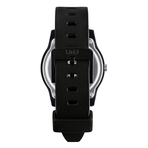 Image of Q&Q Mens Black Fibre Analog Watch 100 Meters Wr
