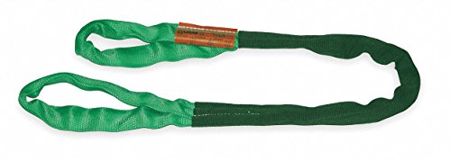 Lift-All EE60X6 Tuflex Polyester Eye/Eye Roundsling, Green, 6' Length
