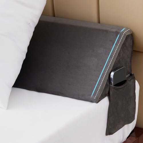 Bedluxe King Wedge Pillow Headboard (76\"x10\"x6\"), Bed Wedge Pillow for Headboard, Foam Headboard Pillow, Bed Gap Filler King - Fill The Gap (0-7\"), Mattress Gap Filler (Short Plush, 76\"x10\"x6\")