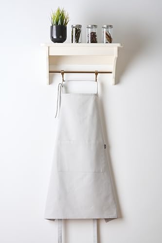 Image of Cotton Kitchen Apron for Women & Men - Set of 1 - Uni Plain, (28 inch X32 inch) Durable Apron with Spacious Pocket - Perfect Kitchen Set for Home or Professional Use - L.Gray