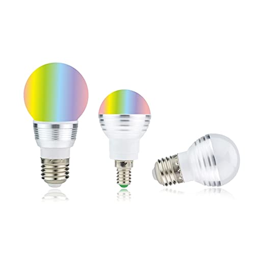 fengyan Casa bombillas E27 E14 3W 5W RGB Bombilla LED 16 Cambio de color RGB Magic Bombilla Lámpara 85-265V 110V 220V RGB LED Spotlight con control remoto Familiar Lámpara ( Color emisivo : E14 3W )