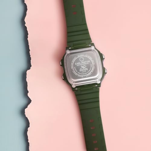 Image of Carlington Kids Digital Watch for Boys and Girls Age 2 to 12 Years Pink Green Black Colour Band with Alarm and Date Display - CT 321