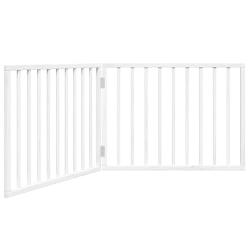 vidaXL Cancelletto per cani pieghevole 2 pannelli bianco 160 cm in legno di pioppo