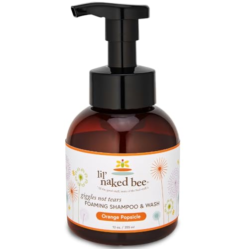 Image of The Naked Bee Orange Popsicle Giggles Not Tears Foaming Shampoo & Wash 12 oz.