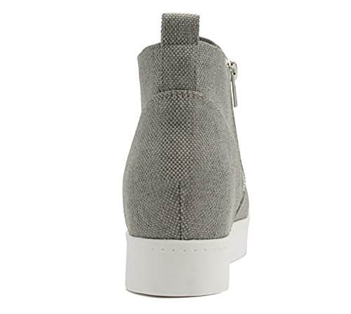 Soda Womens Taylor Nubuck Hight Top Slip On Fashion Sneakers (Grey Canvas, 7.5)