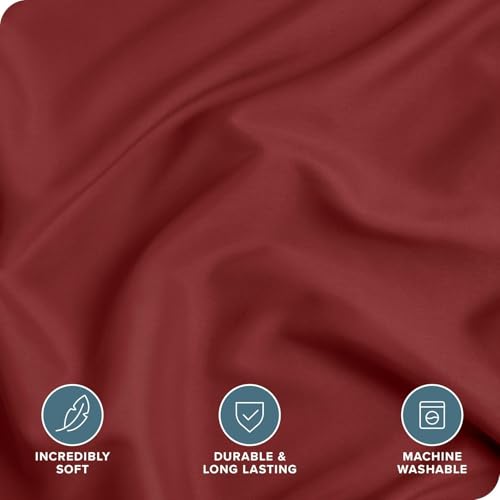 Image of Viewstar Premium Cotton Duvet Cover, King Size 91x101 Inches, 300 Thread Count, Ultra-Soft, Wrinkle-Free, Cotton-Quilt /Comforter Zipper Cover (Maroon)