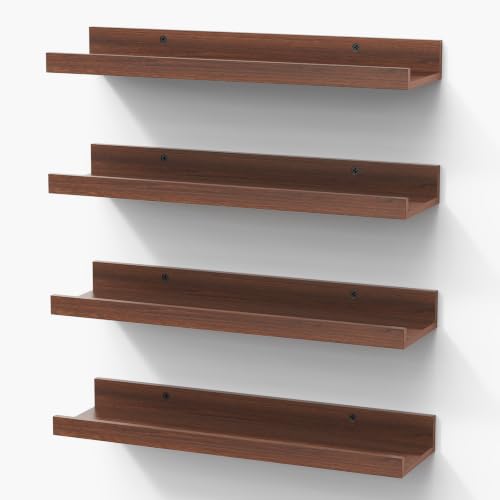 Image of BAYKA 15.7x4.13 Floating Shelves for Wall,Room Decor,Raised Lip,4 Pack
