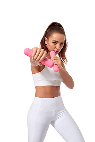 Tosamc 3Lbs Dumbbells Set Of 2, Weights Dumbbells Set; Household Fitness Equipment For Squat Power Confrontation, Core & Abdominal Training, Pilates, Yoga Etc. Anti-Slip, Anti-Roll (Pink) #TOP6