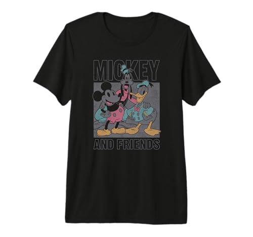 T-shirt Mickey Disney homme et femme : vêtement trio classique à effet vieilli et usé tendance