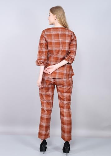 Image of AMOLDO Denim Printed Co-Ord Set For Women | 2 Piece Denim Co-Ord