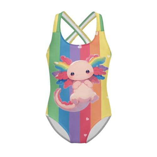 Image of Girls One Piece Swimsuits Teens Sleeveless Back Cross Strap Bathing Suit Kids Quick Dry Cute Beach Swimwear(5-14)