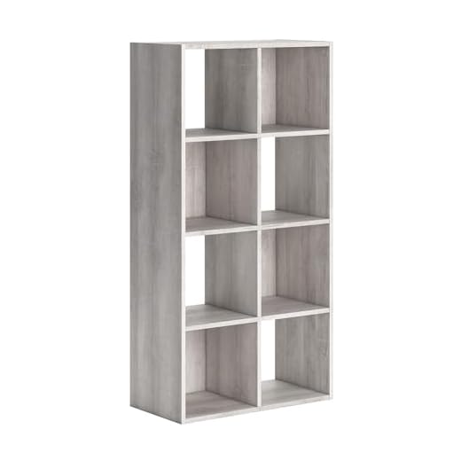 Signature Design by Ashley Paxberry Coastal 8 Cube Storage Organizer or Bookcase, Whitewash