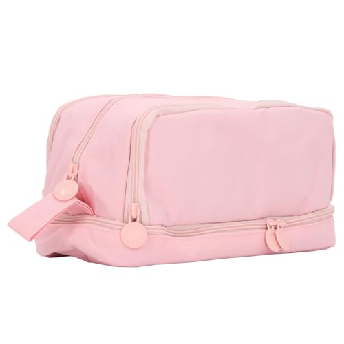 Bewinner Estuche de Gran Capacidad con Doble Apertura, Estuche de Lona Duradero para la Escuela, Biblioteca, Oficina - Portátil Multiusos (Pink)