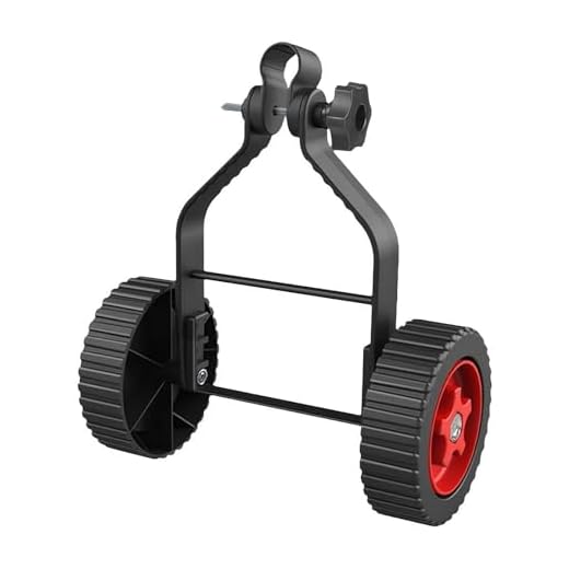 Generic Lawn Mower Support Wheel, Universal String Trimmer Grass Eater Cutter Adjustable Support Wheels Set, Push Behind Weed Trimmer Parts for String Trimmer, Black