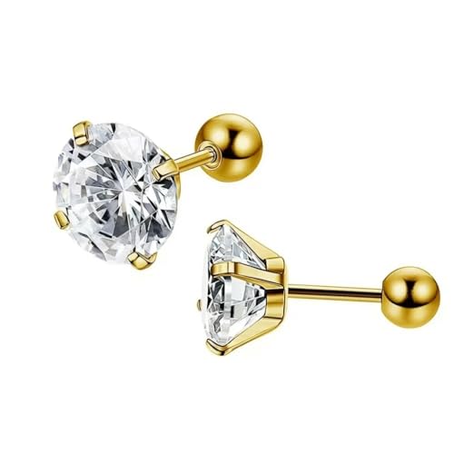 Image of BLACKBOX Stainless Steel Cubic Zirconia Stud Earrings for Women & Men | Hypoallergenic Korean Style Crystal Studs| Daily use Jewellery| Best Gift for Birthday, Anniversary & Wedding