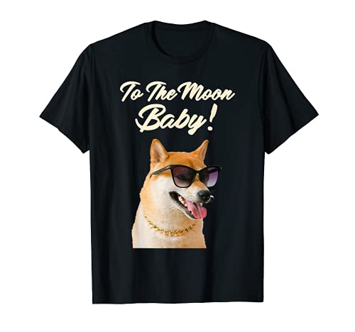 Shiba Inu To The Moon Cryptocurrency Coin Shib Meme Hodl T-Shirt, Black