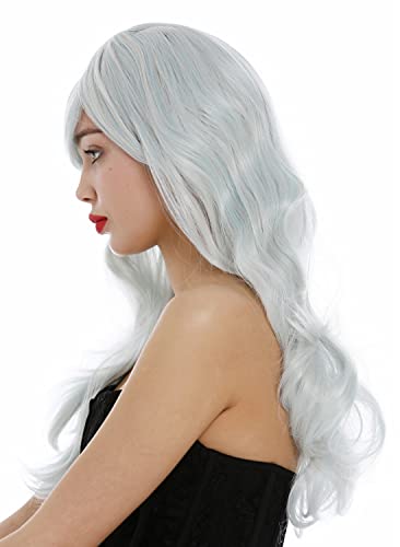 WIG ME UP - GF-W2647-G79 Lady Quality Wig Cosplay long parted slightly wavy icy gray-ish light blue Fairy - Image 3