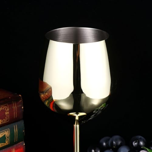 Copa de vino tinto sofisticada de acero dorado de 500ml reutilizable GALPADA 6