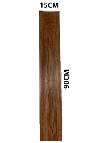 Indian Royals Brown Oak PVC Flooring Planks Tiles, 1.6mm Thick, 47 x 6 Inches, 18 Pc Pack, 36 Sq Ft, Waterproof, Peel & Stick, Wooden Look