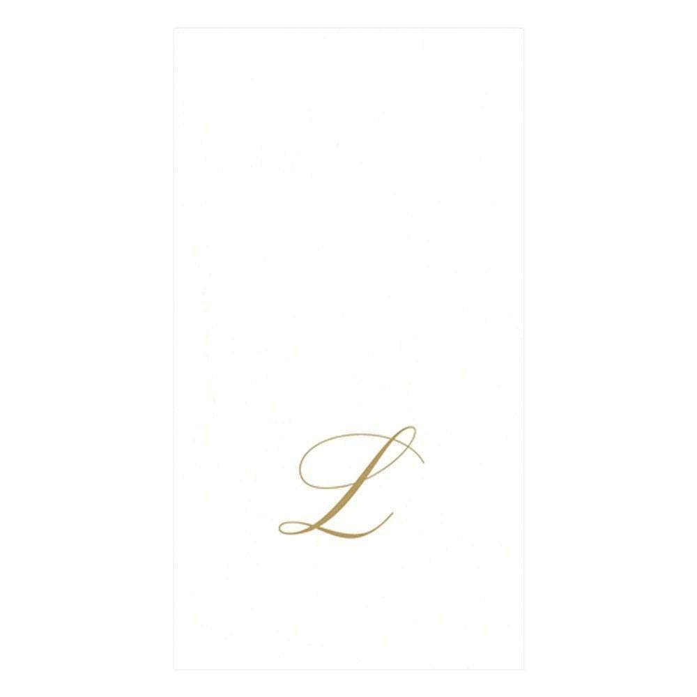Caspari Monogram-kağıt havlu, mit Initiale L, White pearl, 24 adet