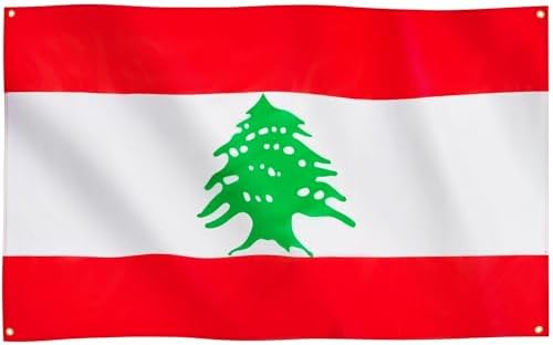 Runesol Libanon Flagge, 91x152cm, 4 Ösen, eine in jeder Ecke, Libanesische Republik, Phönizien, Lebnen, Premium-Flaggen für drinnen und draußen, Fahne, lebendige Farben, Fest der V