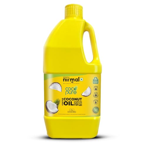 Image of Keerthi Nirmal Coco Pure Coconut Oil - Double Roasted Coconut Oil for Cooking, Hair & Skin Care - Ideal for Everyday Use (1 Ltr)